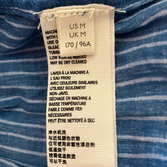 Free People Blue High Low Mini Dress/ Tunic with Embroidery size Medium - Picture 7 of 8